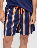 Cotton Modal Blend Striped Pyjama Shorts