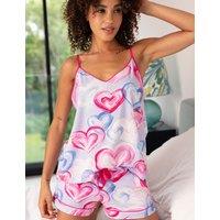 Cyberjammies Cotton Modal Heart Print Pyjama Shorts Pink Mix