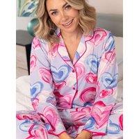 Cyberjammies Valentines Cotton Blend Heart Print Pyjama Bottoms Pink Mix