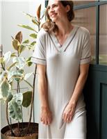 Cyberjammies Modal Rich Lace Detail Nightdress Grey