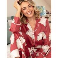 Cyberjammies Cotton Modal Leaf Print Pyjama Top Red Mix