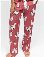 Cotton Modal Cat Print Pyjama Bottoms