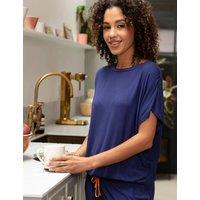 Cyberjammies Modal Rich Jersey Cuffed Hem Pyjama Top Navy