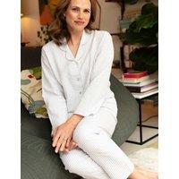 Cyberjammies Pure Cotton Seersucker Striped Pyjama Set Grey Mix