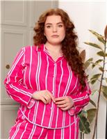 Cotton Modal Striped Revere Pyjama Top
