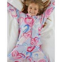 Cyberjammies Valentines Cotton Blend Heart Print Pyjamas (2-13 Yrs) Pink
