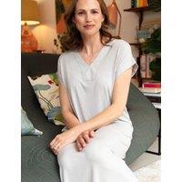 Cyberjammies Modal Rich V-Neck Long Nightdress Grey