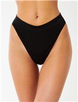 Boux Avenue 3 Pack Seamless High Leg Brazilian Knickers Black