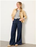 FatFace Mid Rise Wide Leg Jeans Blue Denim