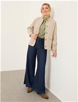 FatFace Wool Blend Collared Utility Jacket Natural