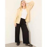 FatFace Drawstring Wide Leg Palazzo Trousers Black