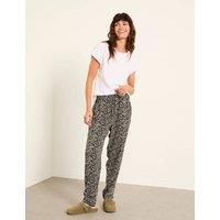 FatFace Printed Elasticated Waist Tapered Trousers Black Mix