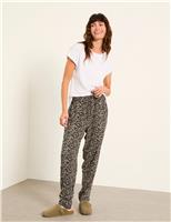 FatFace Printed Elasticated Waist Tapered Trousers Black Mix