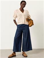 Cotton Rich Pointelle V-Neck Cardigan