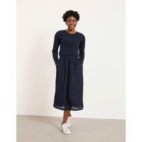 FatFace Cotton Rich Midi Jumper Dress Navy
