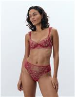 Amarosa Floral Embroidery Wired Demi Cup Bra (B-F)