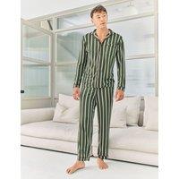 Chelsea Peers Striped Pyjama Set Khaki Mix