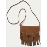 M&S Suede Tassle Cross Body Bag Brown