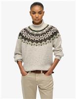 Fair Isle Funnel Neck Oversized Jumper