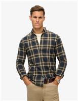 Superdry & Co Relaxed Fit Pure Cotton Check Shirt Navy