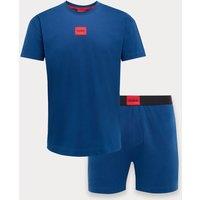 Hugo Cotton Rich Stretch Jersey Pyjama Set Blue