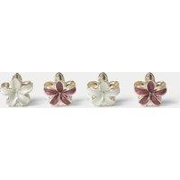 M&S 4 Pack Metal Flower Claw Clips White Mix