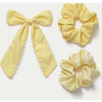 M&S Back To School Scallop Bow & Scrunchie Yellow