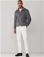 Wool Blend Blouson Bomber Jacket