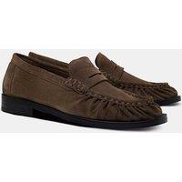 Hawes & Curtis Suede Moccasin Loafers Taupe