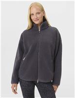 Plush Textured Zip Up Fleece Jacket
