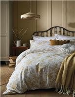 Laura Ashley Pure Cotton Sateen Walled Garden Bedding Set Yellow Mix