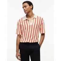 Tommy Hilfiger Pure Cotton Knitted Polo Shirt Orange Mix