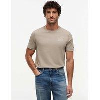 Tommy Hilfiger Pure Cotton Embroidered Logo T-Shirt Stone