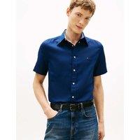 Tommy Hilfiger Regular Fit Linen Blend Shirt Navy