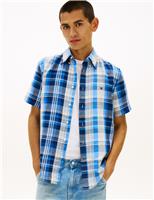 Regular Fit Linen Blend Check Shirt