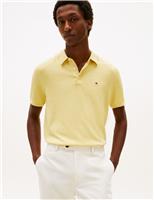 Tommy Hilfiger Pure Cotton Knitted Polo Shirt Yellow