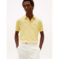 Tommy Hilfiger Pure Cotton Knitted Polo Shirt Yellow