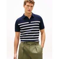 Tommy Hilfiger Pure Cotton Knitted Polo Shirt Navy Mix
