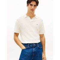 Tommy Hilfiger Pure Cotton Textured Knitted Polo Shirt Ivory