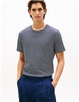 Tommy Hilfiger Pure Cotton Striped T-Shirt Blue Mix