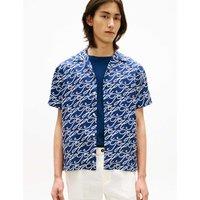Tommy Hilfiger Regular Fit Pure Linen Printed Shirt Navy Mix