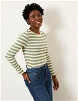 Cotton Rich Striped Button Detail Top