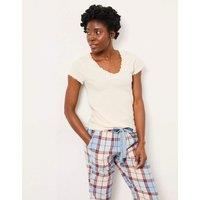 FatFace Cotton Rich Pointelle Pyjama Top Ivory