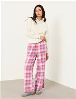 Pure Cotton Checked Heart Pyjama Bottoms