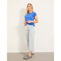 FatFace Pure Cotton Floral Cropped Pyjama Bottoms Light Blue Mix