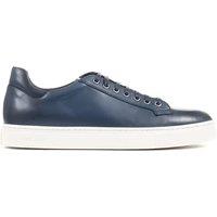 Jones Bootmaker Leather Lace Up Trainers Navy