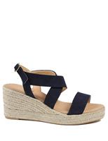 Jones Bootmaker Suede Wedge Espadrilles Navy