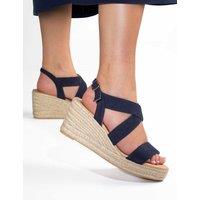 Jones Bootmaker Suede Wedge Espadrilles Navy