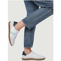 Jones Bootmaker Leather Lace Up Trainers Green Mix