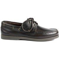 Jones Bootmaker Leather Lace Up Boat Shoes Dark Brown